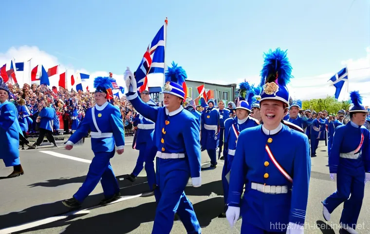 아이슬란드 전통 축제 - **Prompt: Hafnarfjörður Viking Festival: Ancient Heritage Reimagined**
    "A bustling, historically...