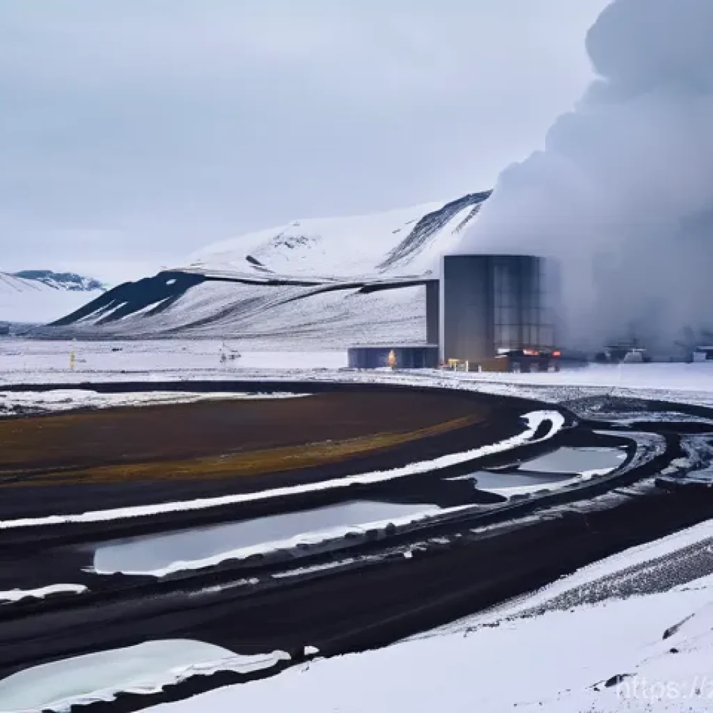 아이슬란드 환경 보호 정책 - **Prompt 1: Geothermal Power in Icy Landscapes**
A wide-angle, photorealistic shot of a clean, m...