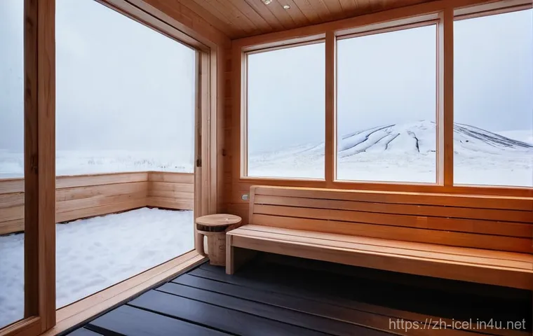 레이캬비크 핀란드식 사우나 체험 - **Reykjavik Geothermal Sauna Sanctuary**
A wide-angle, serene indoor shot of a traditional Finni...