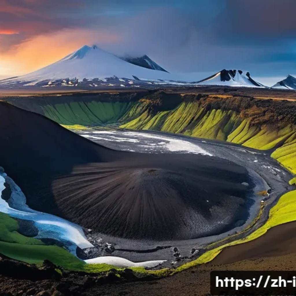 아이슬란드 화산 폭발 역사 - **Prompt for "Ice and Fire" Landscape:**
"A dramatic panoramic landscape photograph showcasing t...
