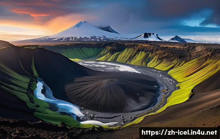 아이슬란드 화산 폭발 역사 - **Prompt for "Ice and Fire" Landscape:**
    "A dramatic panoramic landscape photograph showcasing t...