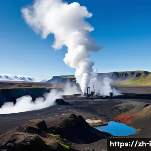 아이슬란드 vs 뉴질랜드 지열 발전 - A detailed, realistic landscape showing Iceland&rsquo;s geothermal environment along the Mid-Atlantic Ridg...