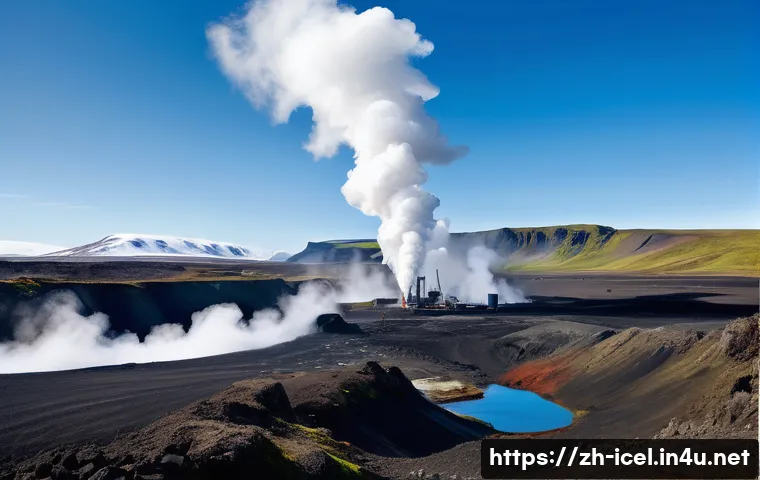 아이슬란드 vs 뉴질랜드 지열 발전 - A detailed, realistic landscape showing Iceland&rsquo;s geothermal environment along the Mid-Atlantic Ridg...