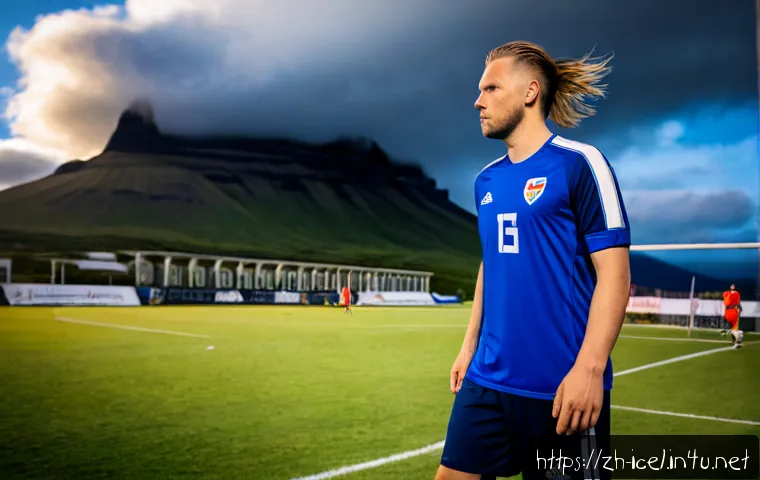 아이슬란드의 축구 스타 길피 시구르드손 - Photorealistic portrait of Icelandic football star Gylfi Sigurdsson on a pristine outdoor football p...